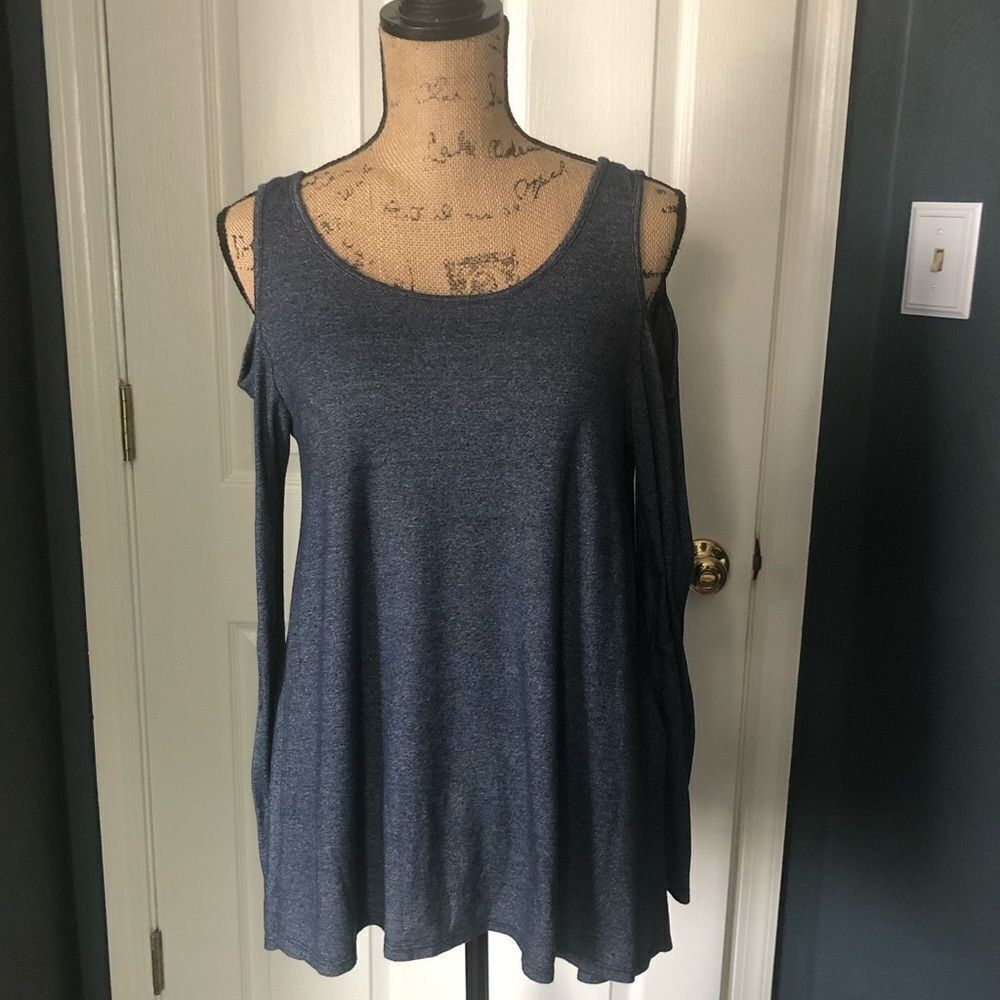 Blue Acemi long sleeve Cold shoulder Tee
